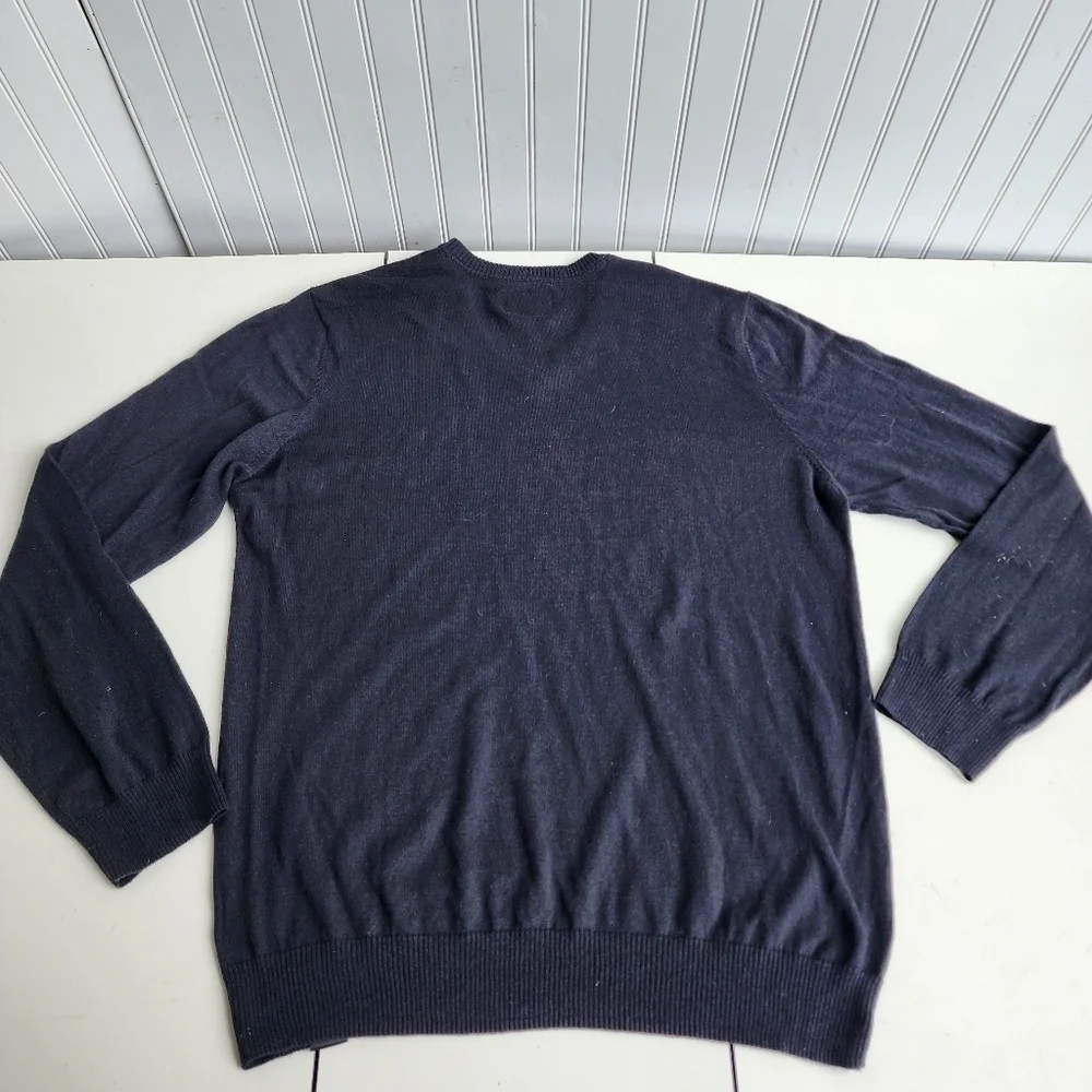 Aeropostale Men's Sweater Long Sleeve Logo Black V-Neck Cotton Sz XL M6